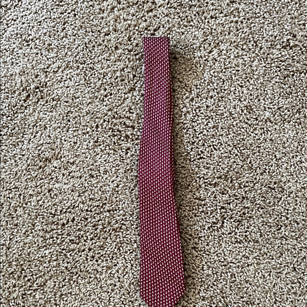 Elegant burgundy cream Womens silk Tie